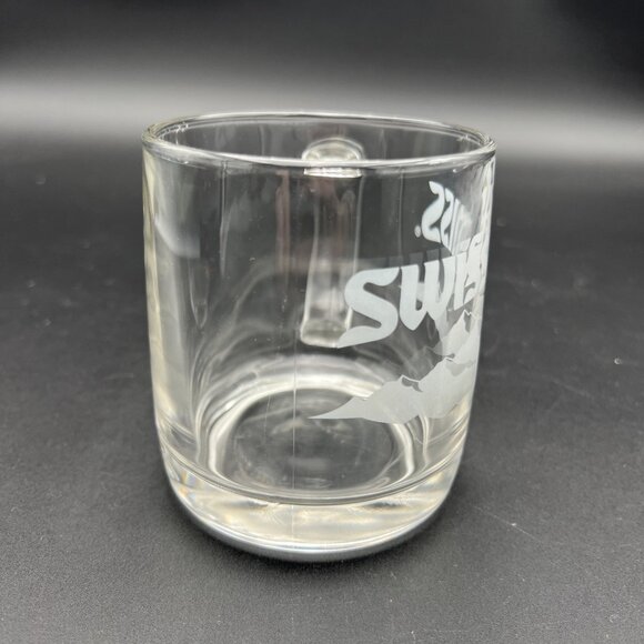 Vintage Swiss Miss Thick Clear Hot Chocolate Promo Heavy Glass Mug Cup Etched - Picture 5 of 8